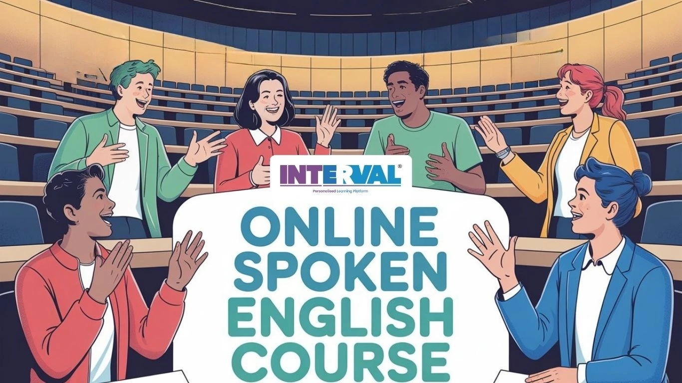 An illustration showing a diverse group of people confidently speaking in English, symbolizing communication and global reach, just like a spoken English class online