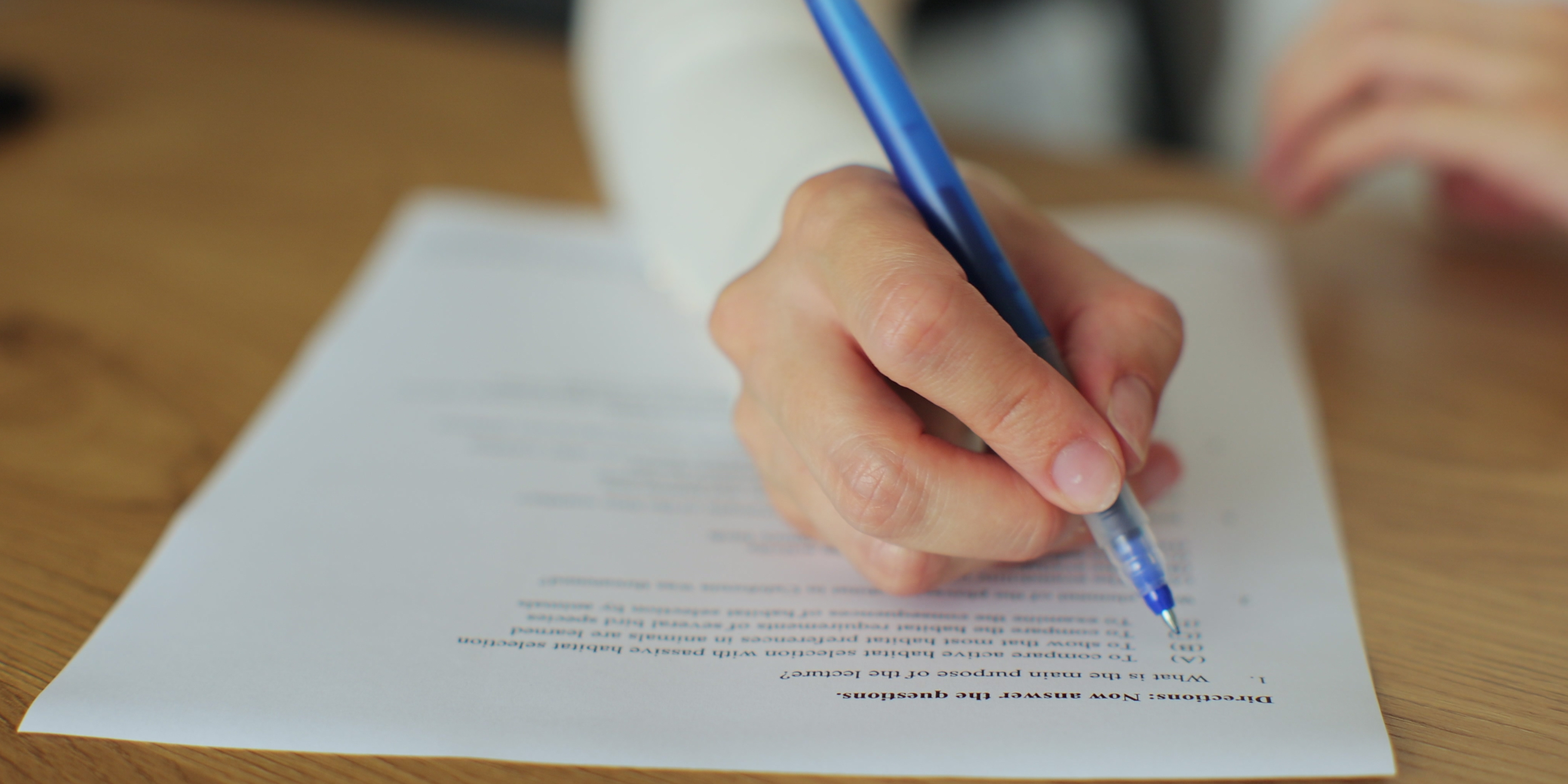 Writing exam