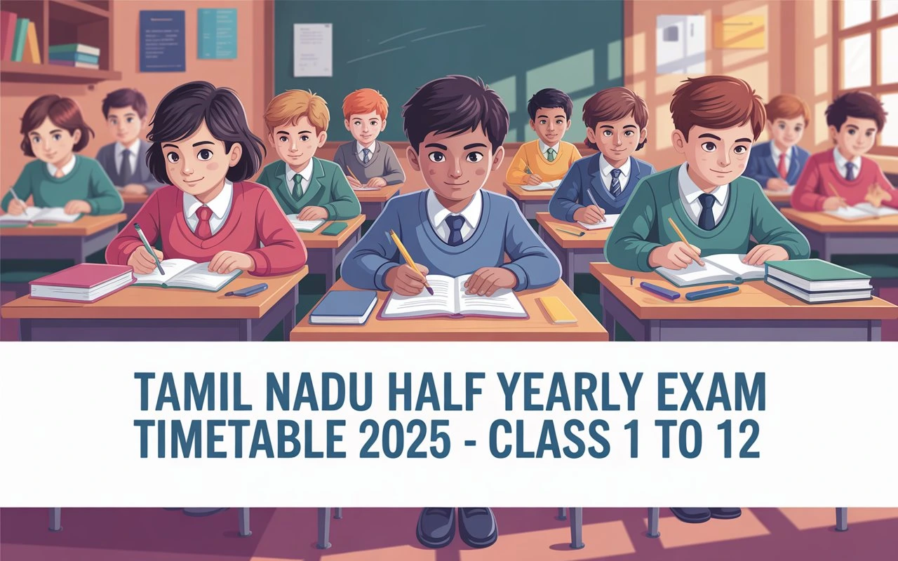 Tamil Nadu Half Yearly Exam Timetable 2025 | Class 1 to 12